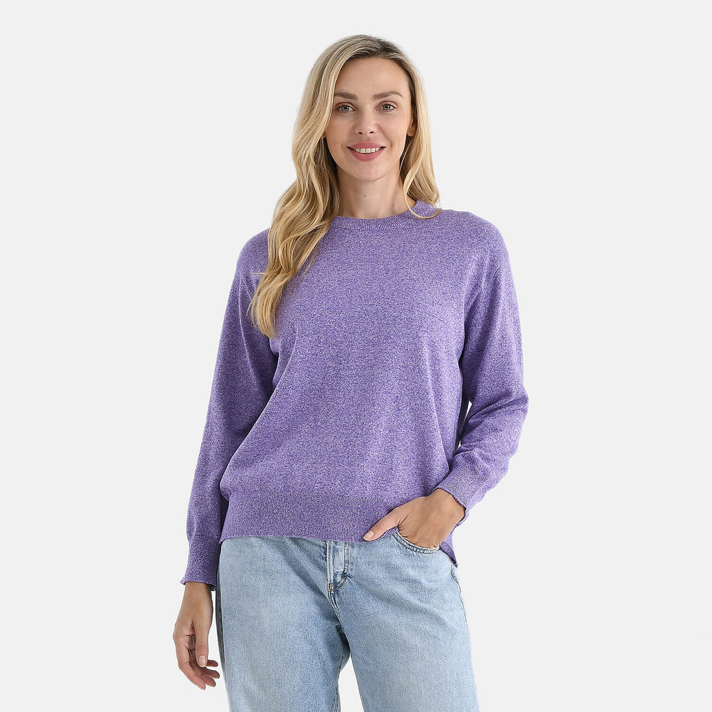 - Maisi 100% Cotton Knitted Jumper (Size S) - Purple