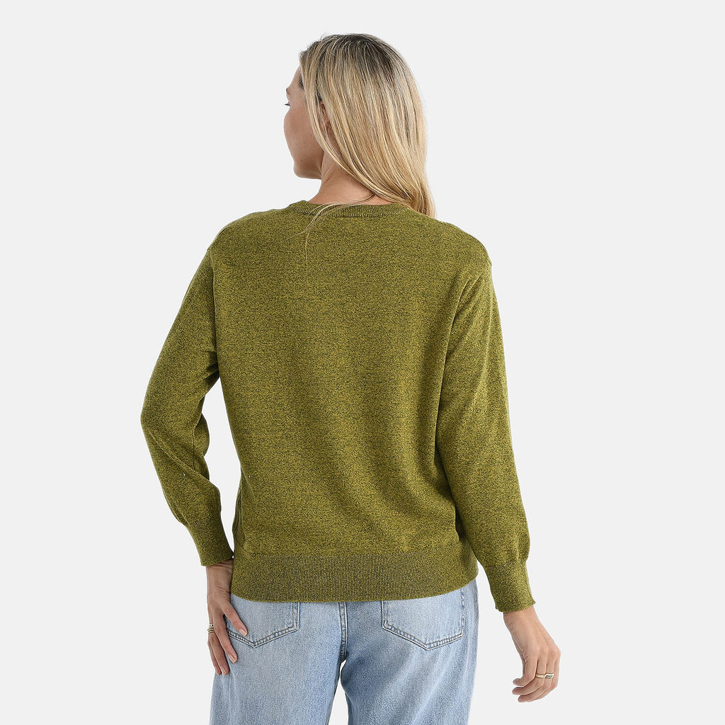 & maisi Women’s 100% Cotton Crew Neck Jumper with Long Sleeves