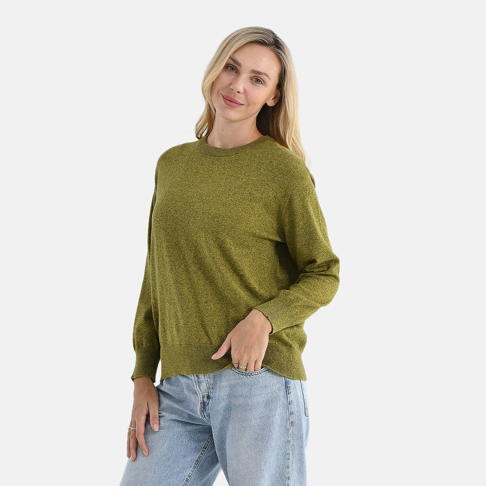 & maisi Women’s 100% Cotton Crew Neck Jumper with Long Sleeves