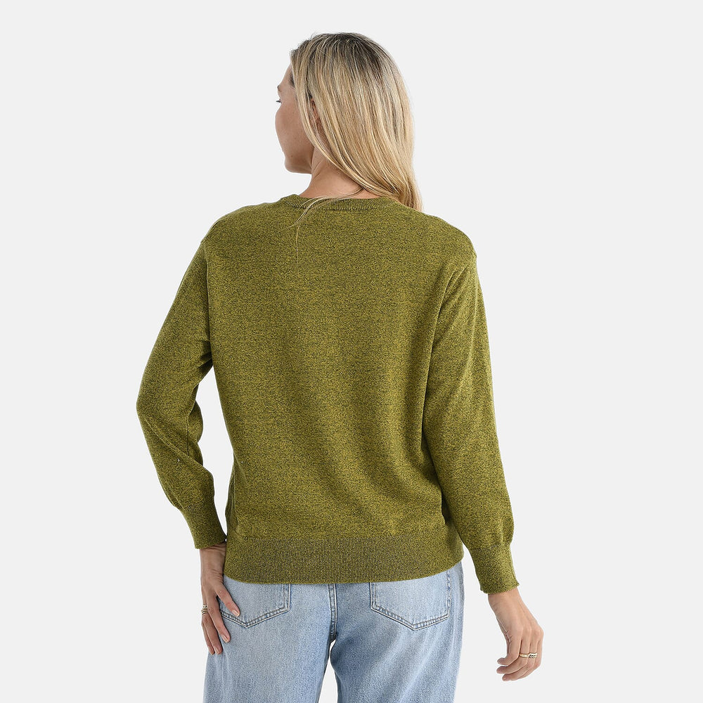 & maisi Women’s 100% Cotton Crew Neck Jumper with Long Sleeves