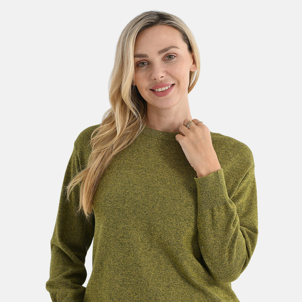 & maisi Women’s 100% Cotton Crew Neck Jumper with Long Sleeves