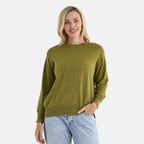 & maisi Women’s 100% Cotton Crew Neck Jumper with Long Sleeves