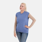 - Maisi 100% Cotton Round Neck Knitted Vest (Size XXL) - Blue