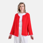 - Maisi Contrast Trim Cardigan (One Size) - Red - Pink