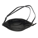 - Maisi 100% Genuine Leather Snakeskin Embossed Crossbody Bag - Black