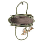 & Maisi Textured Crossbody Satchel Bag with Top Handle, Detachable Strap & Scarf - Green