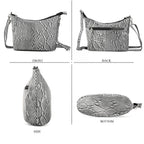 - Maisi 100% Genuine Leather Snakeskin Embossed Crossbody Bag - Grey