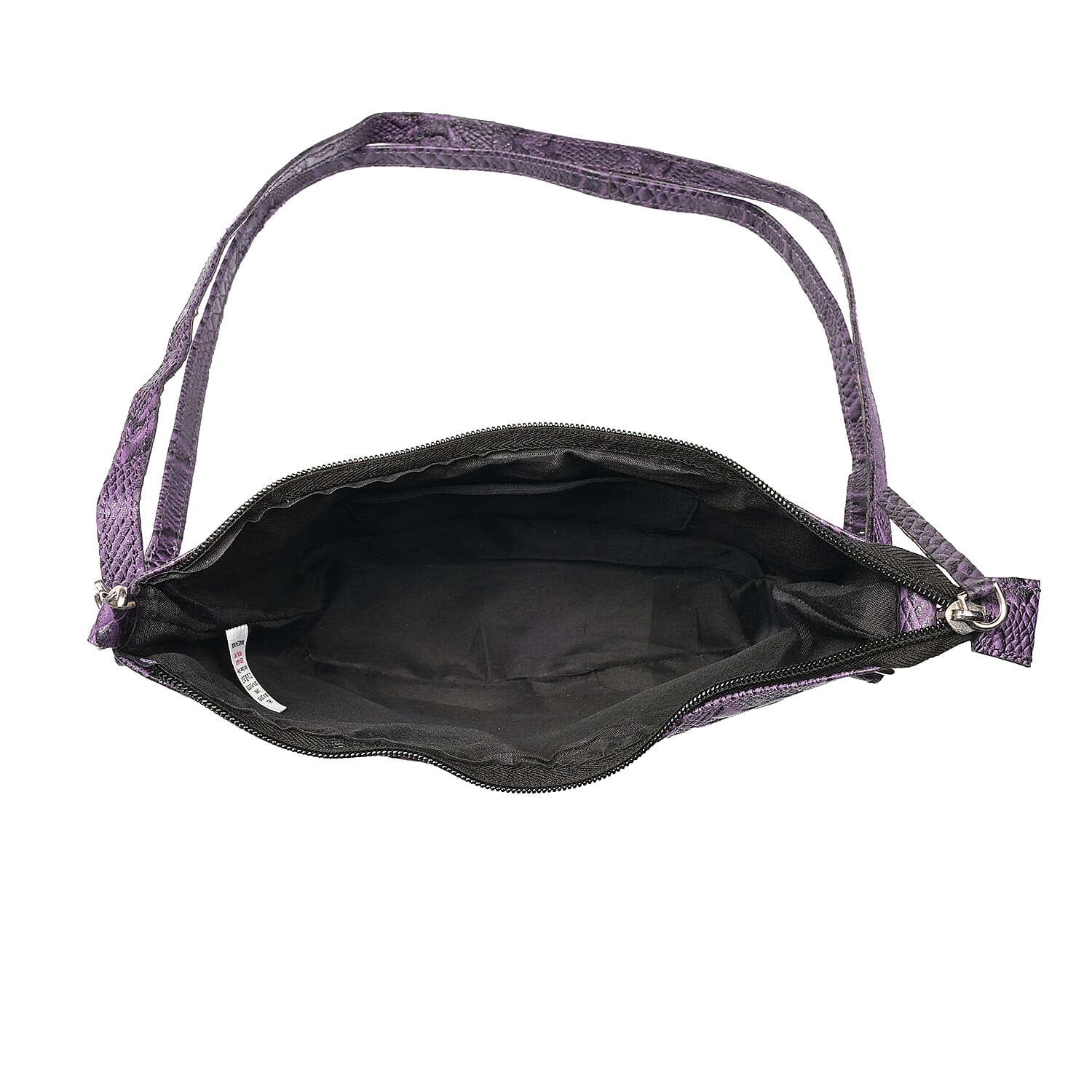 - Maisi 100% Genuine Leather Snakeskin Embossed Crossbody Bag - Purple