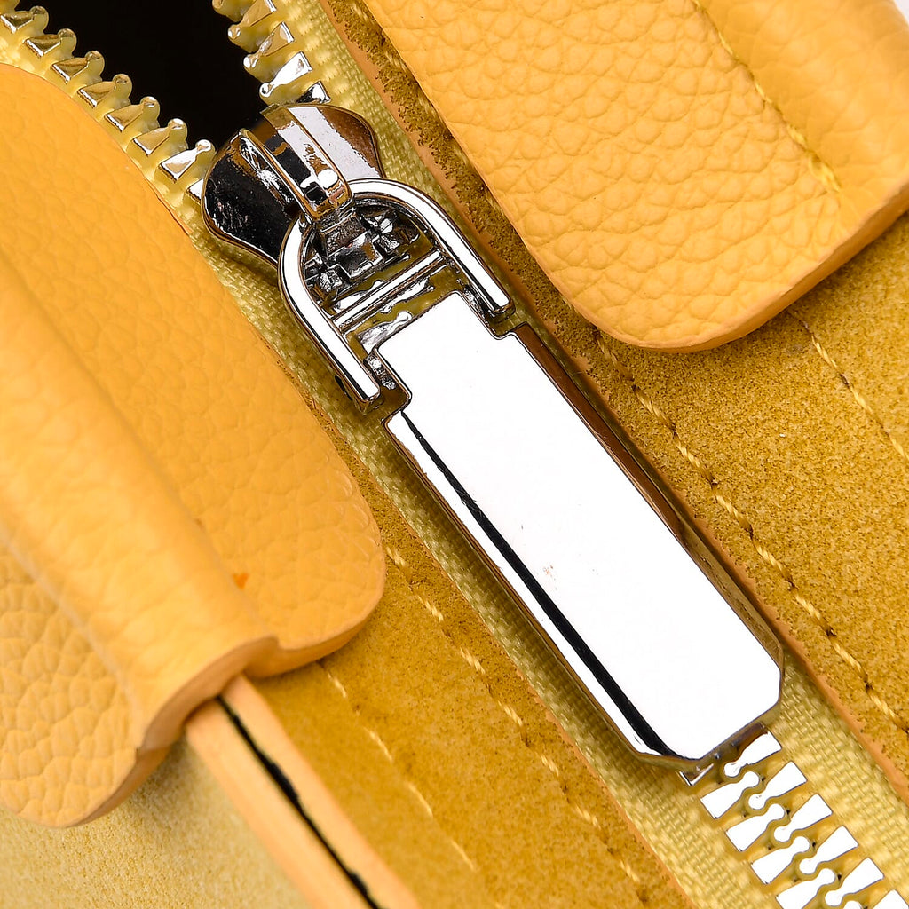 - Maisi Leatherette Crossbody Bag with Scarf - Mustard