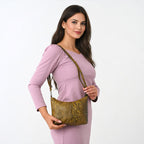 - Maisi 100% Genuine Leather Snakeskin Embossed Crossbody Bag - Yellow