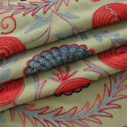 - Maisi Floral Embroidered Scarf With Tassel (180 x 75 Cm) - Green