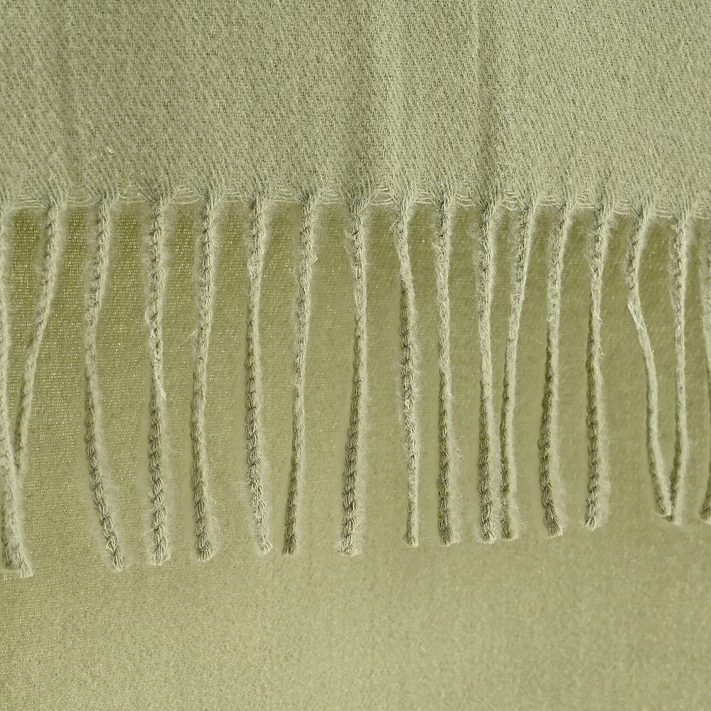 - Maisi Floral Embroidered Scarf With Tassel (180 x 75 Cm) - Green