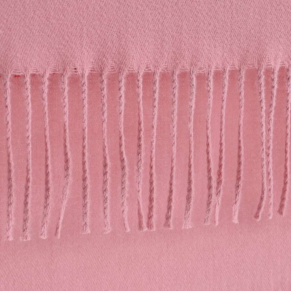 - Maisi Floral Embroidered Scarf With Tassel (180 x 75 Cm) - Pink