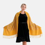 - Maisi Embroidery Scarf (180 x 75 Cm) - Yellow