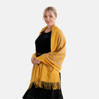 - Maisi Embroidery Scarf (180 x 75 Cm) - Yellow