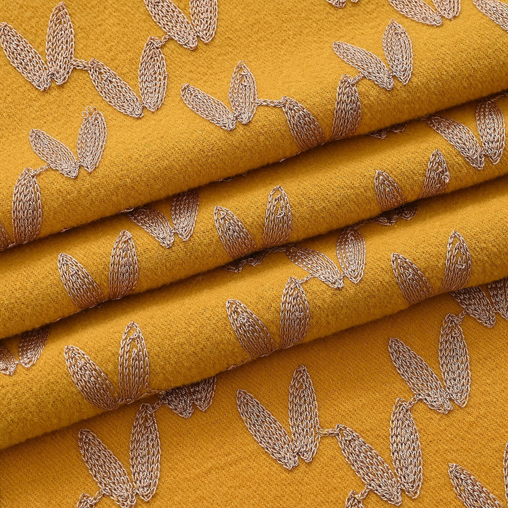 - Maisi Embroidery Scarf (180 x 75 Cm) - Yellow