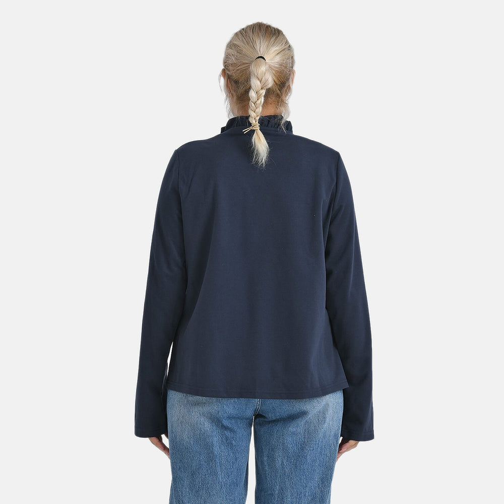 & Maisi Patterned Top (Size - Large) - Navy & Beige