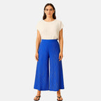 - Maisi Textured Wide Leg Culottes (Size L) - Royal Blue