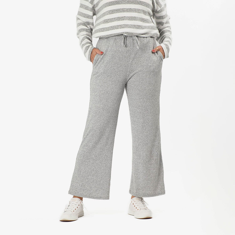 - Maisi Brushed Marl Wide Leg Trousers (Size - XL, 20 to 22) - Grey