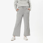 - Maisi Brushed Marl Wide Leg Trousers (Size - XL, 20 to 22) - Grey