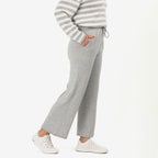 - Maisi Brushed Marl Wide Leg Trousers (Size - XL, 20 to 22) - Grey