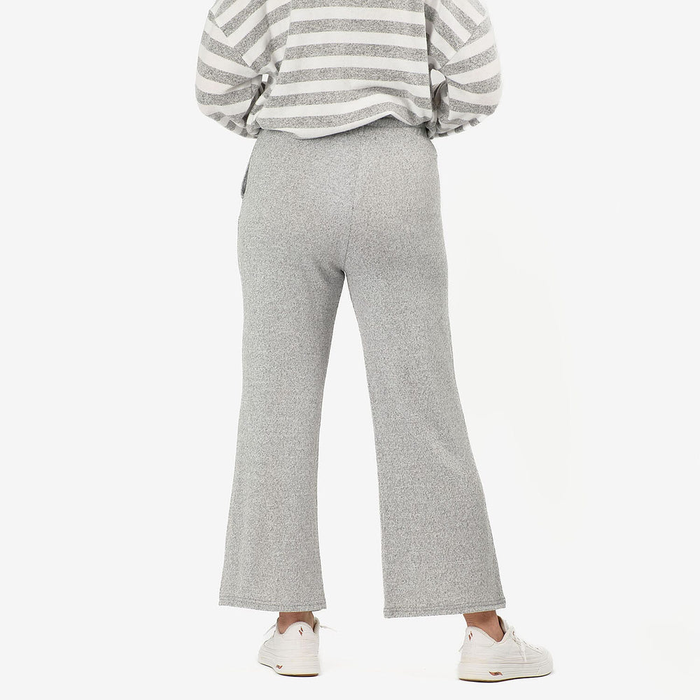 - Maisi Brushed Marl Wide Leg Trousers (Size - XL, 20 to 22) - Grey