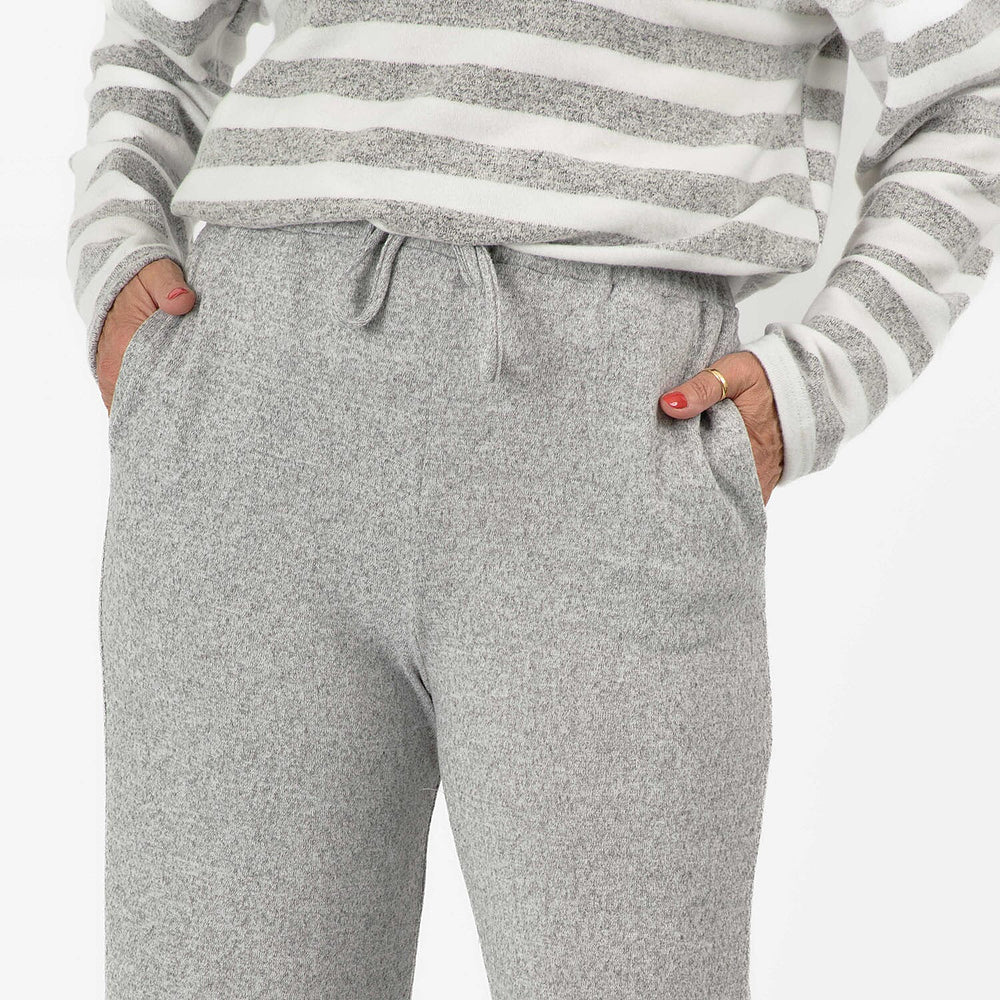 - Maisi Brushed Marl Wide Leg Trousers (Size - XL, 20 to 22) - Grey