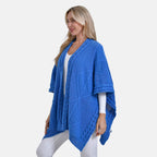 - Maisi Cozy Cable Knitted Cardigan (One Size, 8 to 24) - Blue