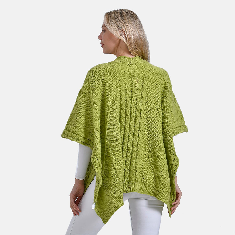 - Maisi Cozy Cable Knitted Cardigan (One Size 8 T0 24) - Green