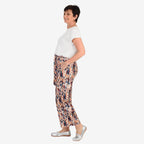- Maisi Soft Touch Printed Belted Wide Leg Trouser (Size L) - BEIGE