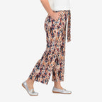 - Maisi Soft Touch Printed Belted Wide Leg Trouser (Size L) - BEIGE