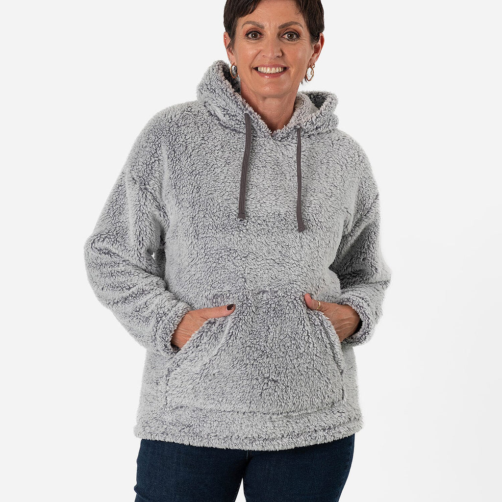 - Maisi Fleece Pullover Hoodie (Size M) - Light - Dark Grey