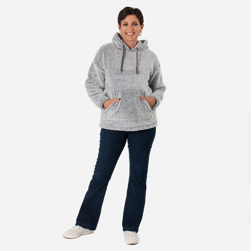 - Maisi Fleece Pullover Hoodie (Size M) - Light - Dark Grey