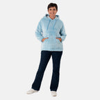 - Maisi Fleece Pullover Hoodie (Size M) - Sky Blue