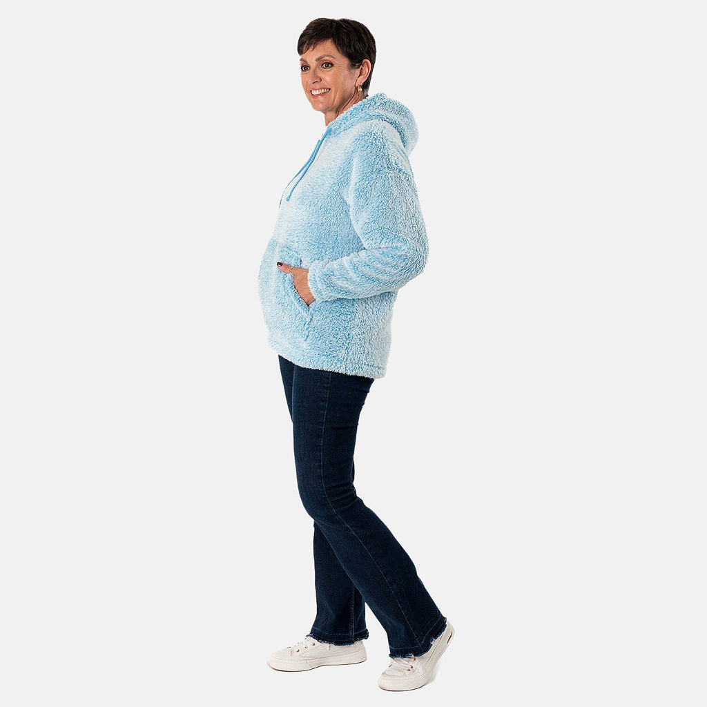 - Maisi Fleece Pullover Hoodie (Size XL) - Sky Blue