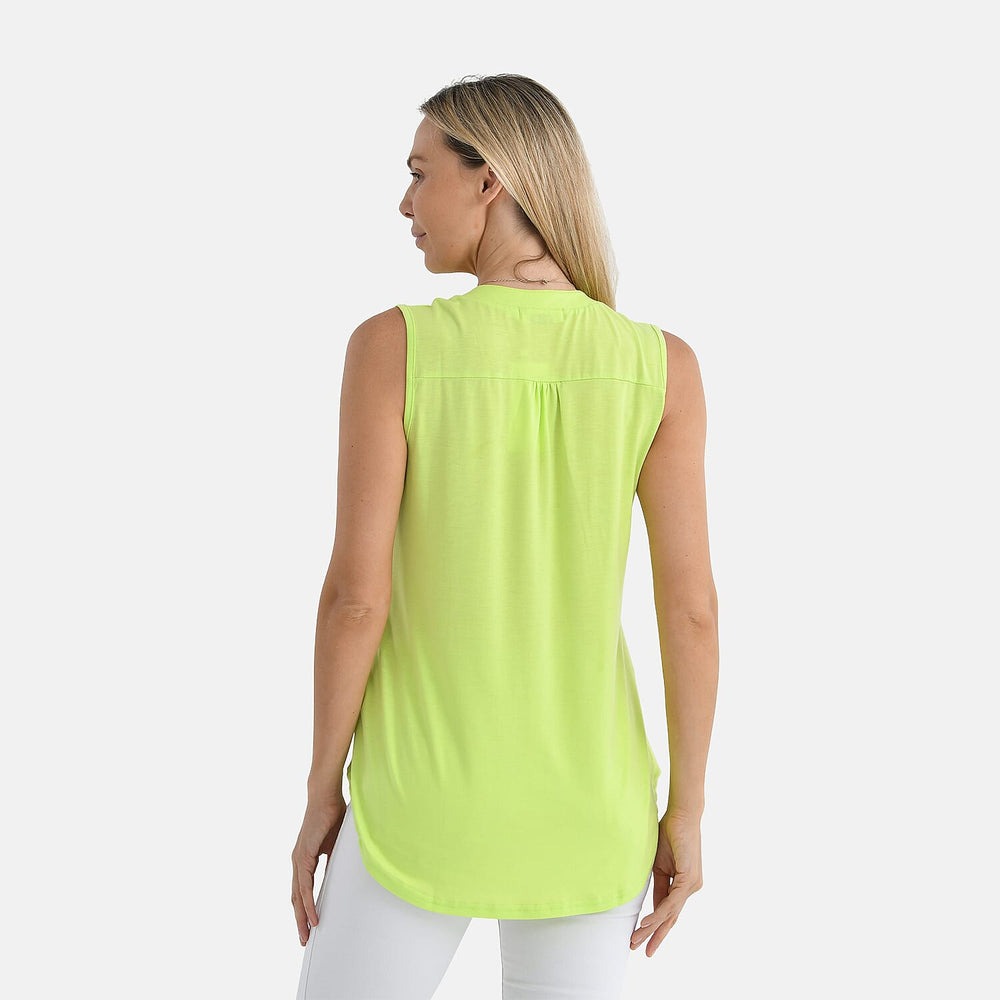 - Maisi Relaxed Fit V-Neck Sleeveless Top (Size S) - Green