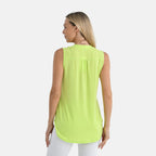 - Maisi Relaxed Fit V-Neck Sleeveless Top (Size S) - Green