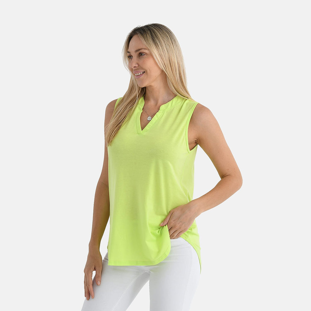 - Maisi Relaxed Fit V-Neck Sleeveless Top (Size S) - Green