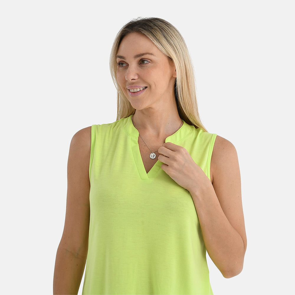 - Maisi Relaxed Fit V-Neck Sleeveless Top (Size S) - Green