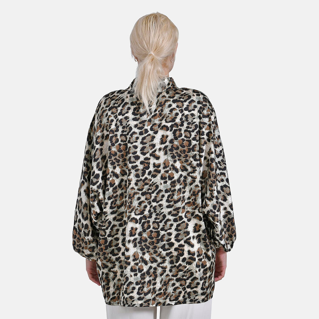 - Maisi Leopard Print Oversized Shirt (Size S-M) - Black