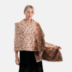 - Maisi Leopard Printed Colour-Block Tassel Scarf (180 x 75Cm) - Beige, Off-White - Brown