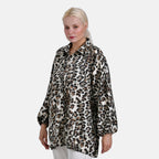 - Maisi Leopard Print Oversized Shirt (Size S-M) - Black