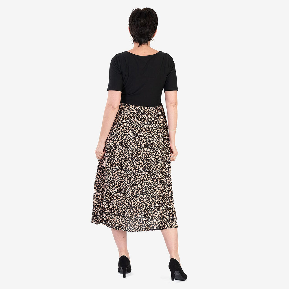- Maisi 2-in-1 Printed Midi Dress (Size L) - Brown