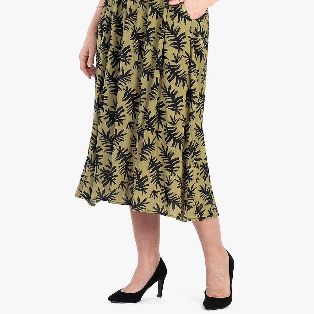 - Maisi 2-in-1 Printed Midi Dress (Size M) - Olive green