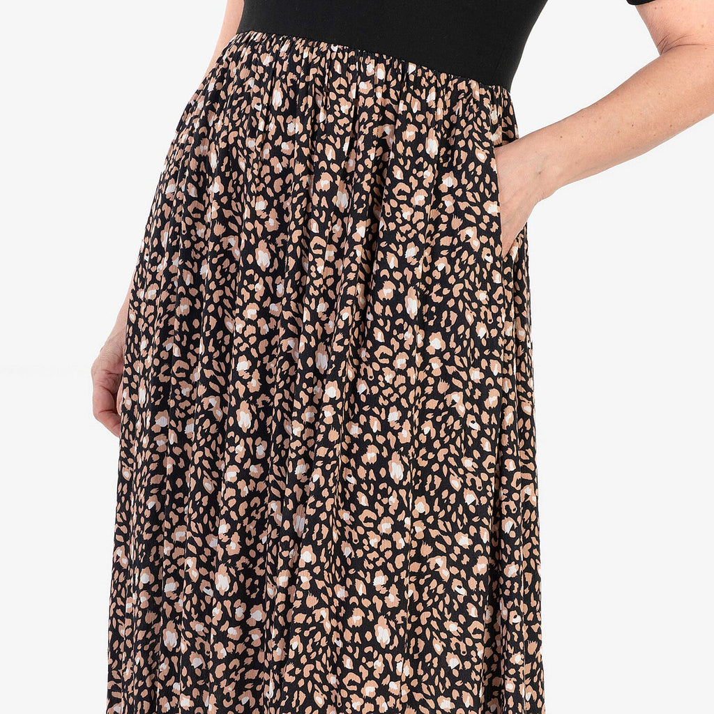 - Maisi 2-in-1 Printed Midi Dress (Size S) - chocolate