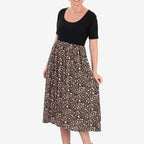 - Maisi 2-in-1 Printed Midi Dress (Size XL) - Brown