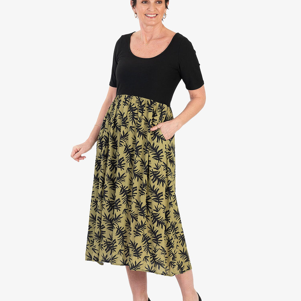 - Maisi 2-in-1 Printed Midi Dress (Size XL) - Khaki