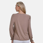 - Maisi V-Neck Lace Blouse (Size S) - Khaki