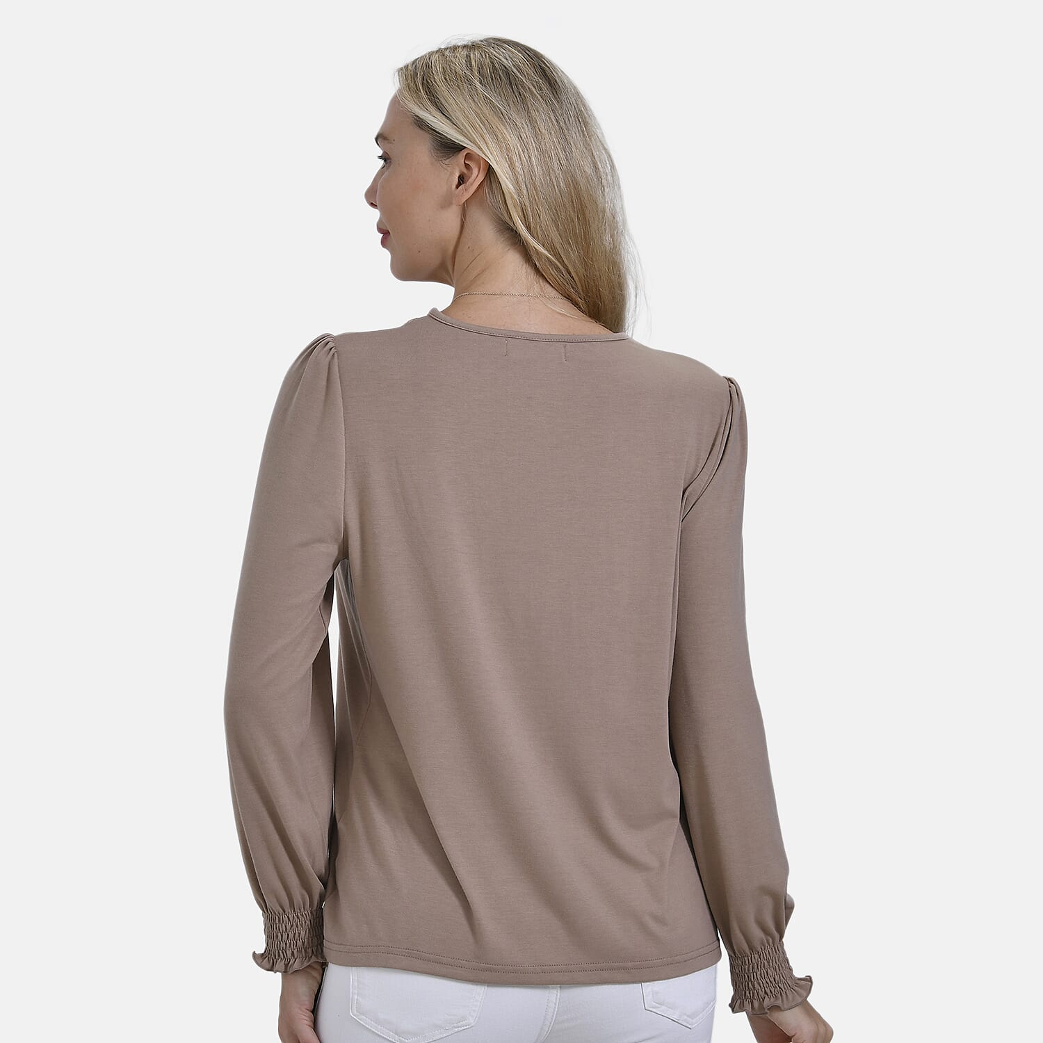 - Maisi V-Neck Lace Blouse (Size S) - Khaki