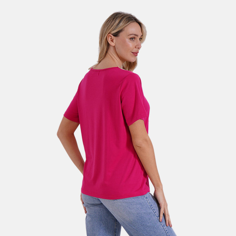 & Maisi Patterned Blouse (Size - Small) - Pink & Navy